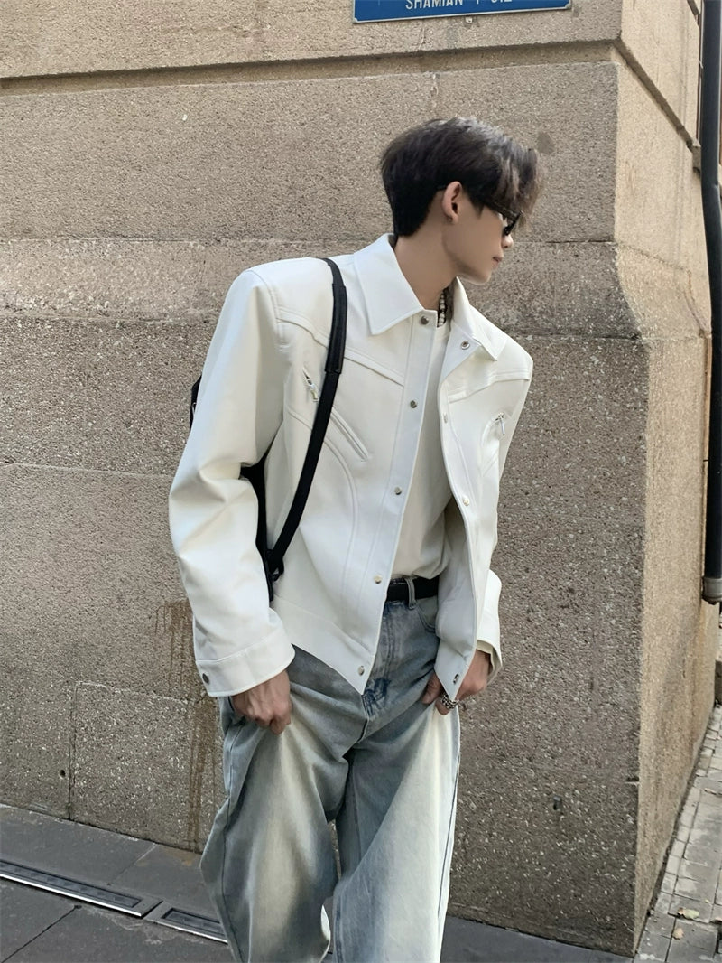 Wide Shoulder Denim Jacket