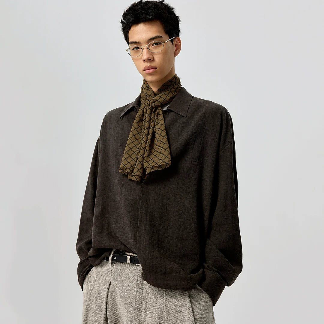 Relaxed Linen Collared Blouse