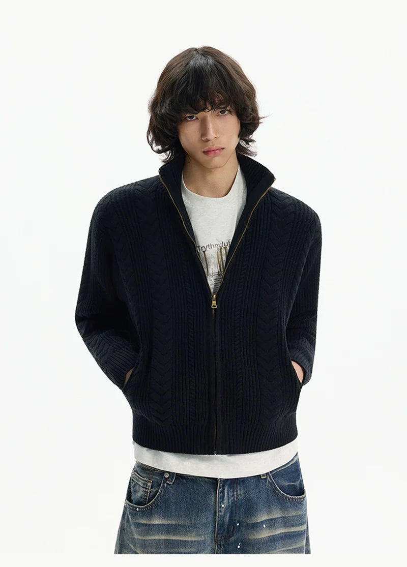 Heritage Weave Zip Cardigan