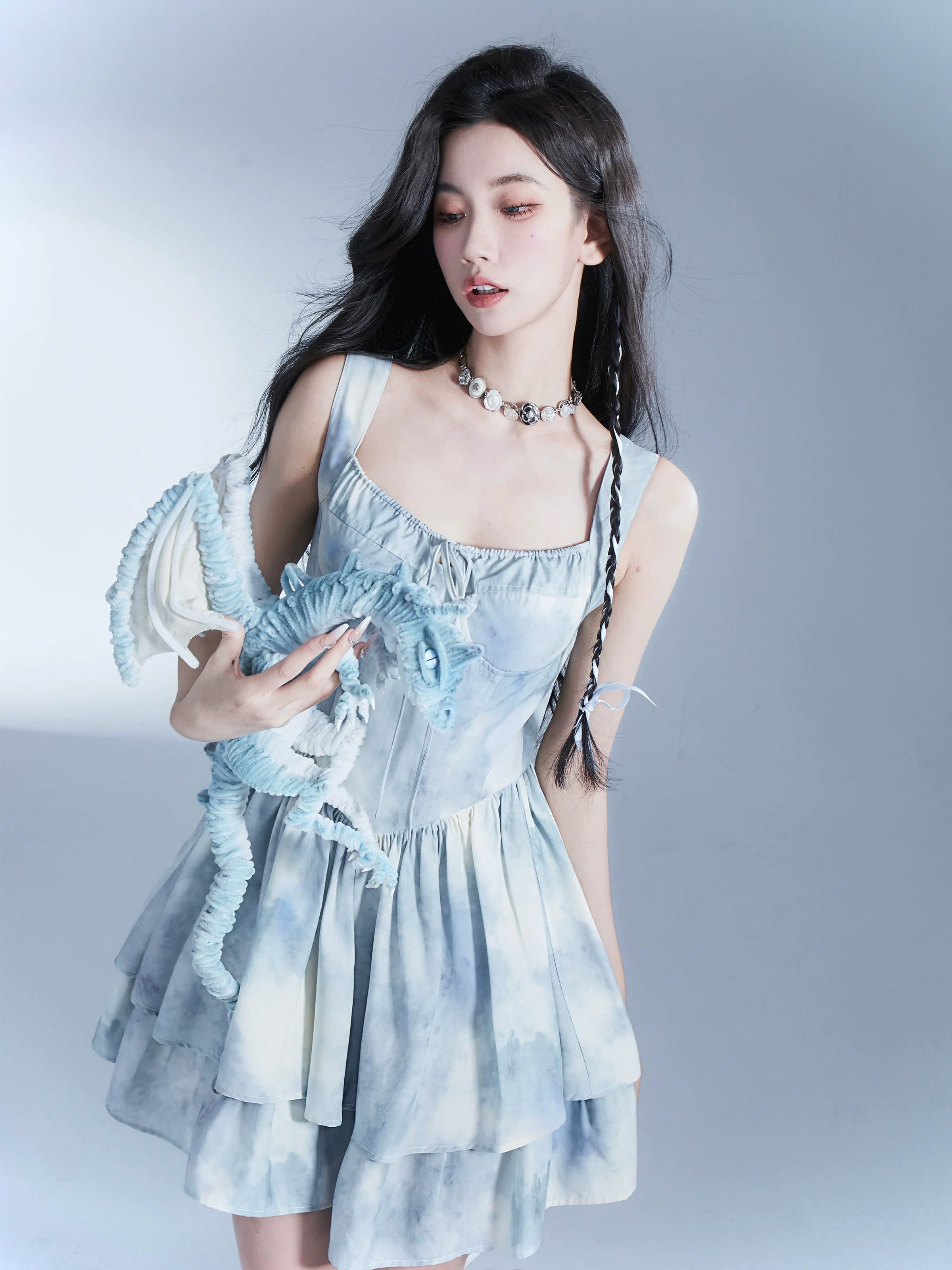 Vintage Rose Button Necklace