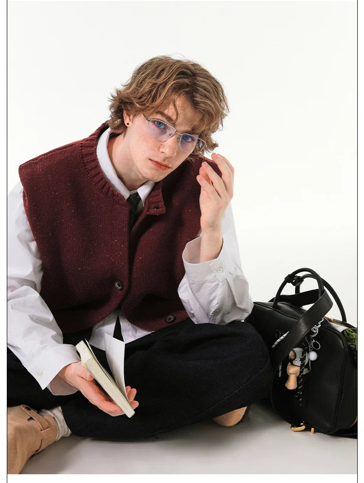 Knit Vest with White Button-Down