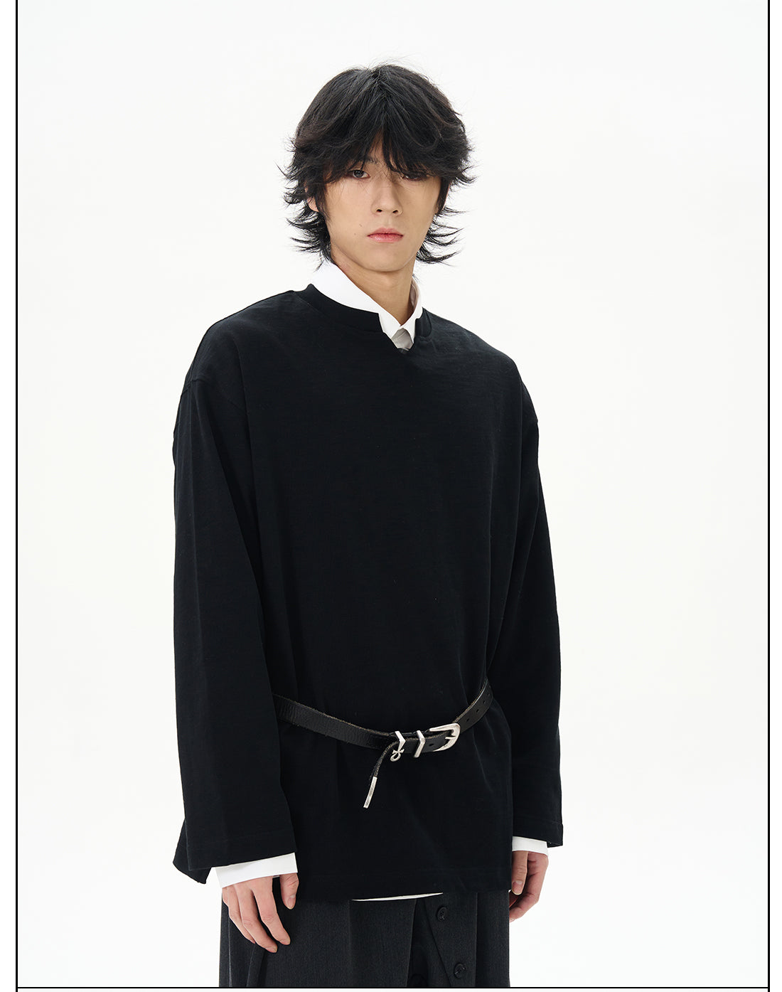 White Split Neck Cotton Shirt