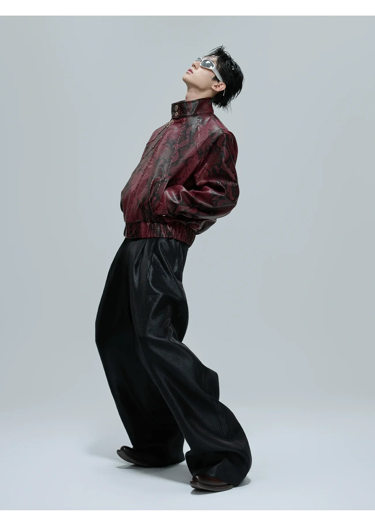 Snake Print Bomber Jacket