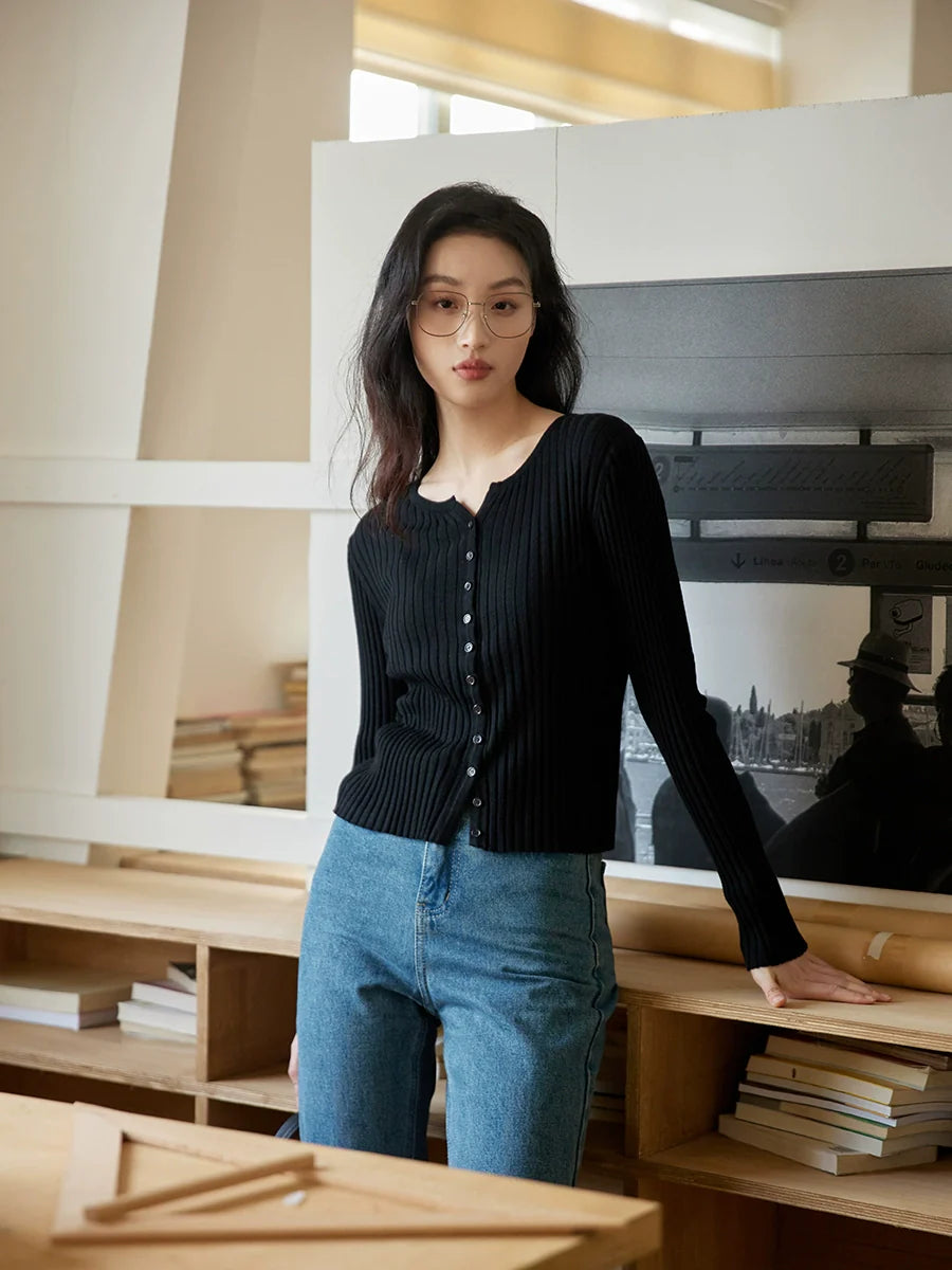 Ribbed Knit Cardigan