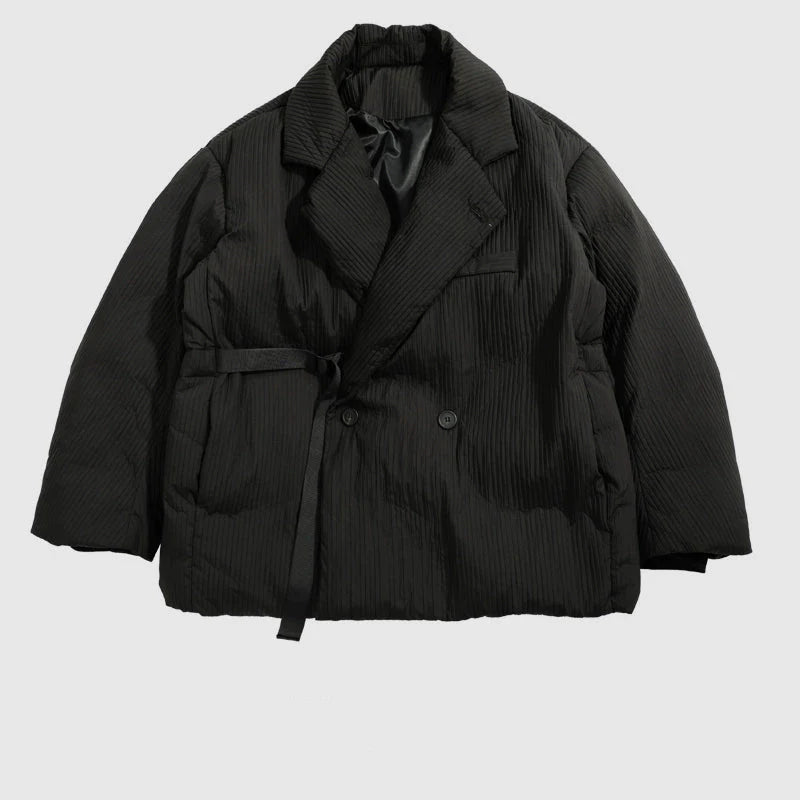 Asymmetrical Quilted Down Blazer