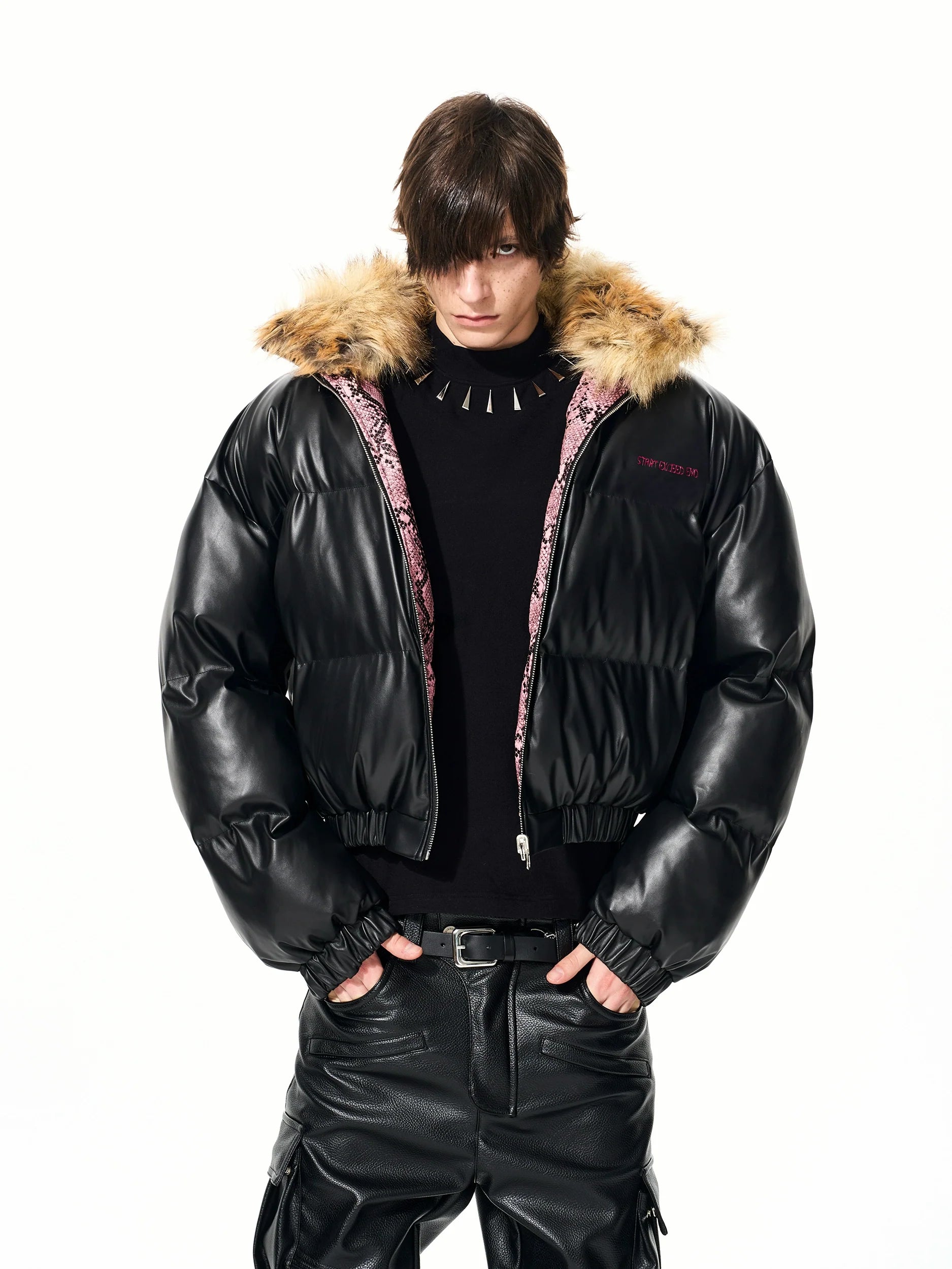 Venom Blush Python Puffer Jacket