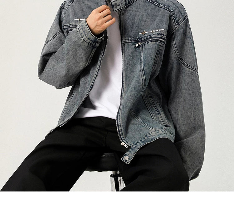 Studline Stand-Collar Denim Jacket