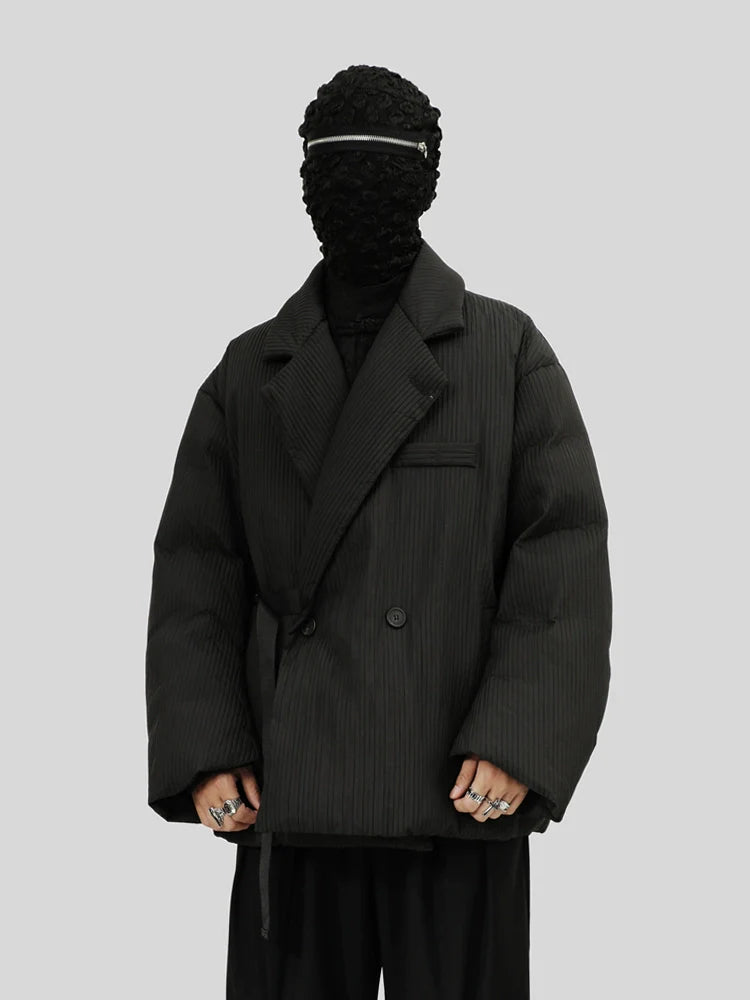 Asymmetrical Quilted Down Blazer