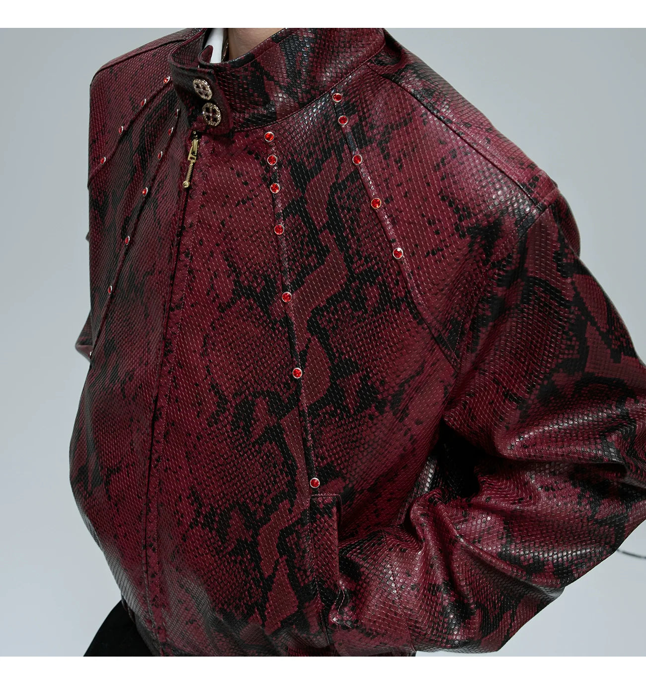 Snake Print Bomber Jacket