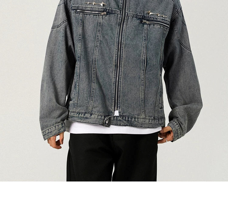 Studline Stand-Collar Denim Jacket