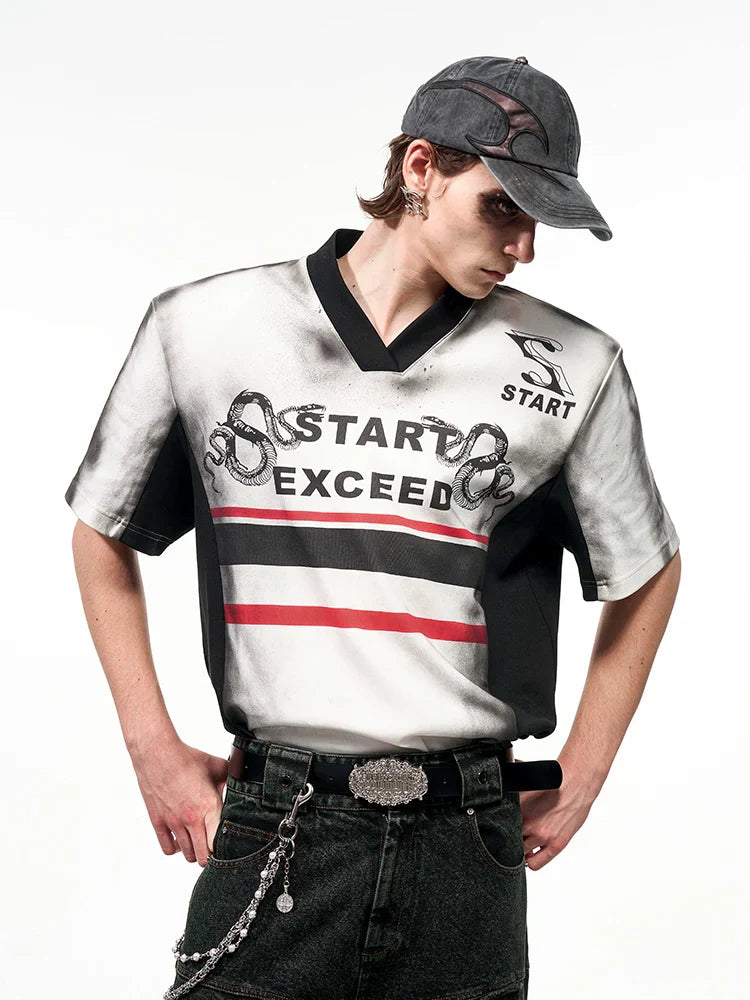 V-Neck Jersey with Logo