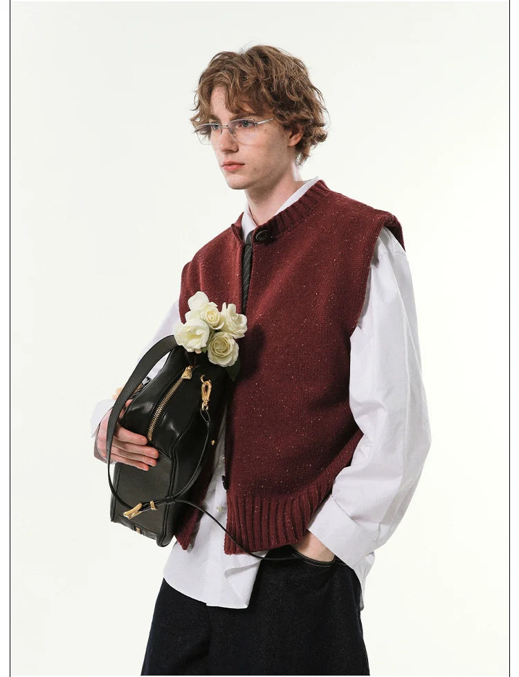 Knit Vest with White Button-Down