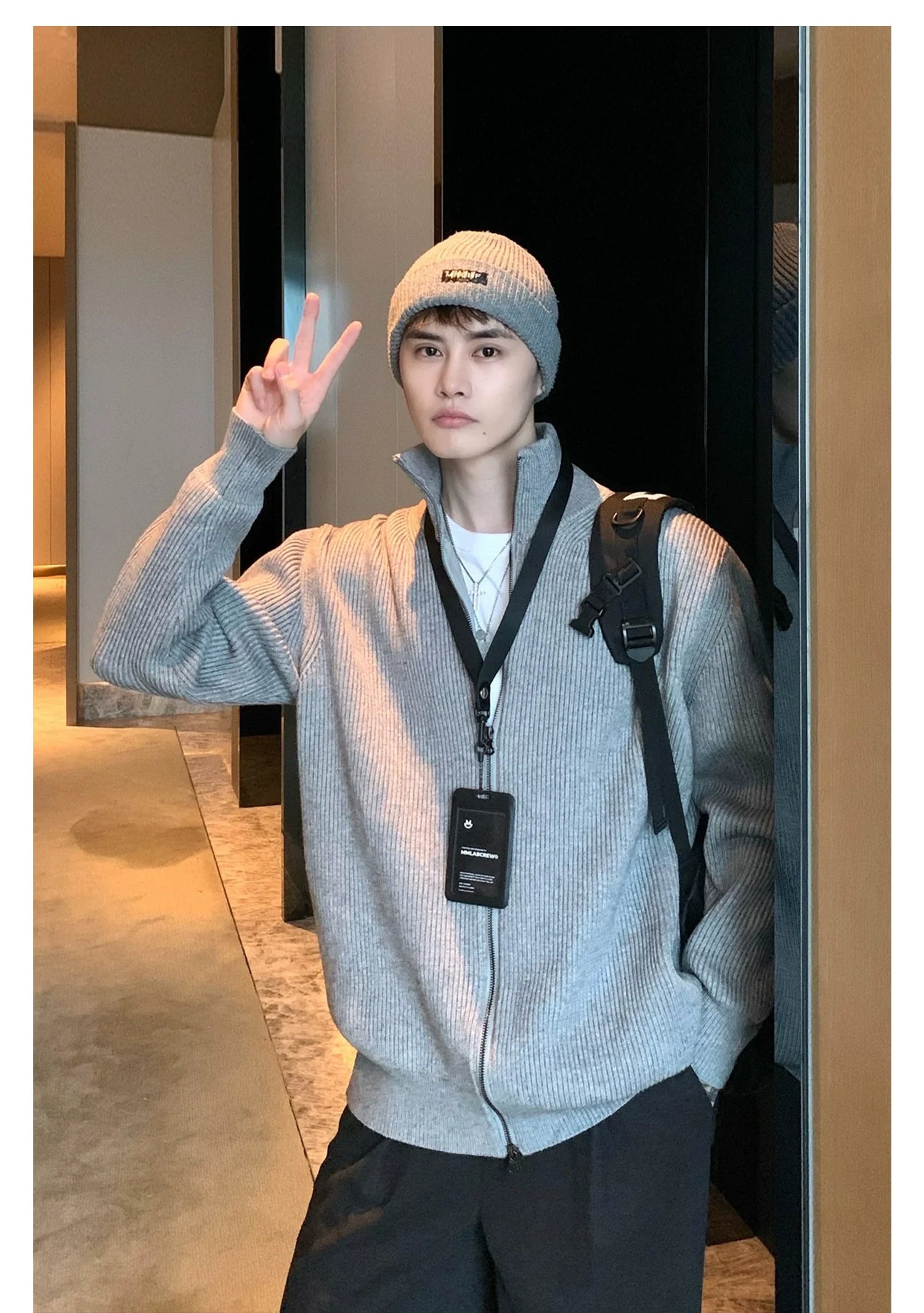 Ribbed Full-Zip Cardigan Sweater