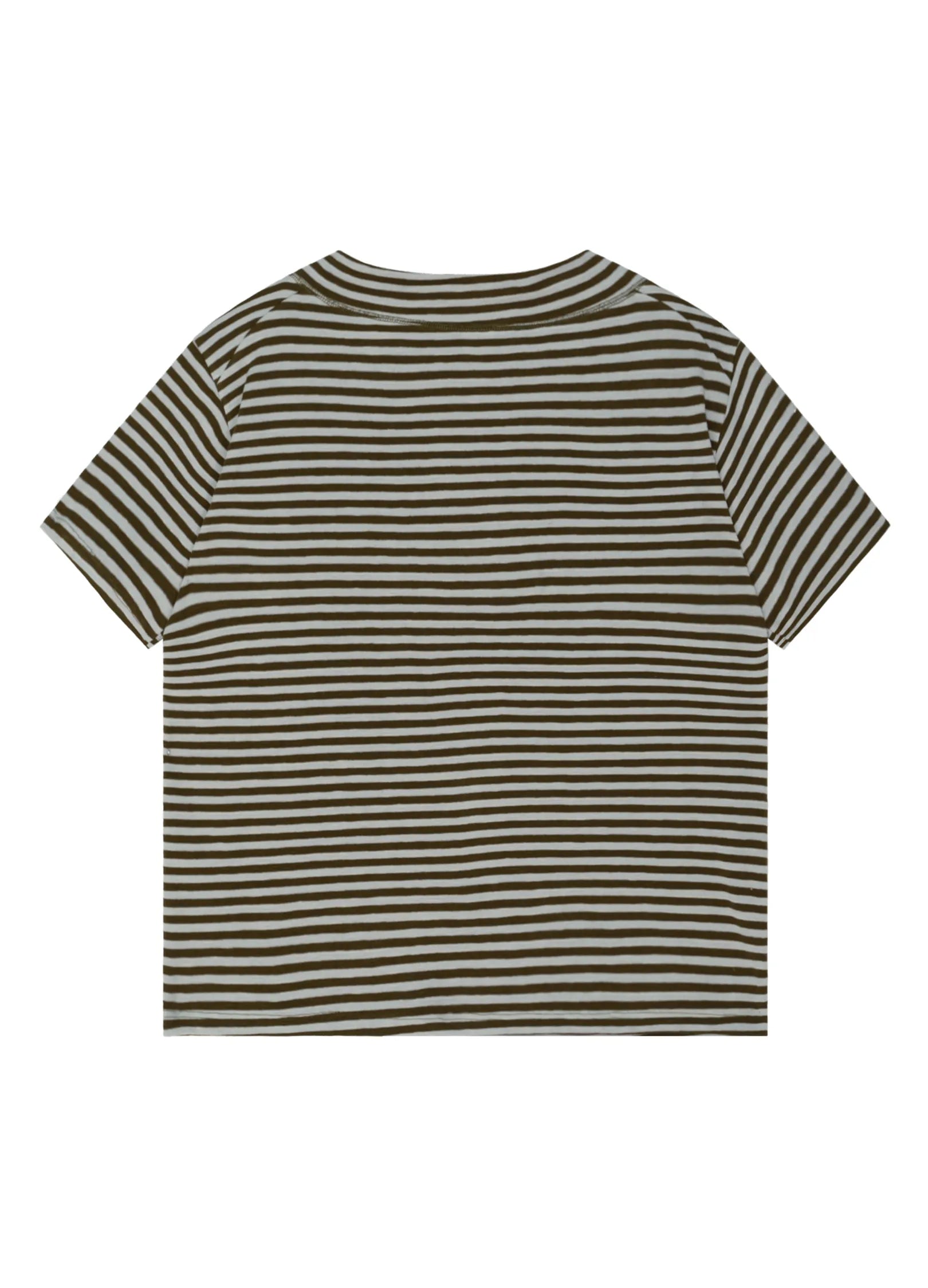 Wide Neck Striped T-shirt