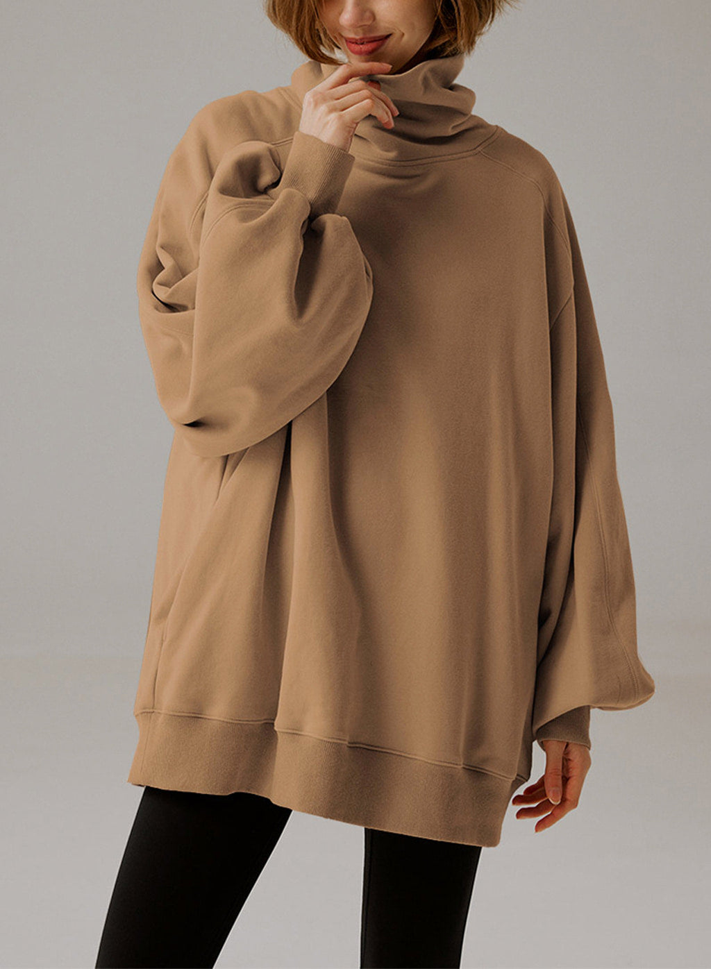 Whisper Oversized Turtleneck Sweatshirt