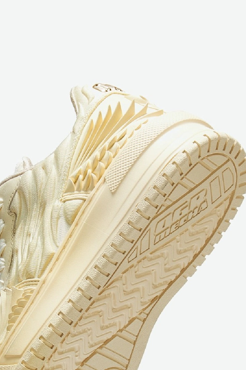 Wave Pattern Platform Court Sneakers