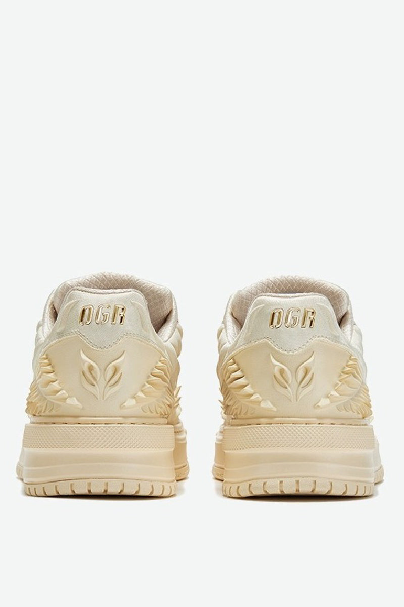 Wave Pattern Platform Court Sneakers