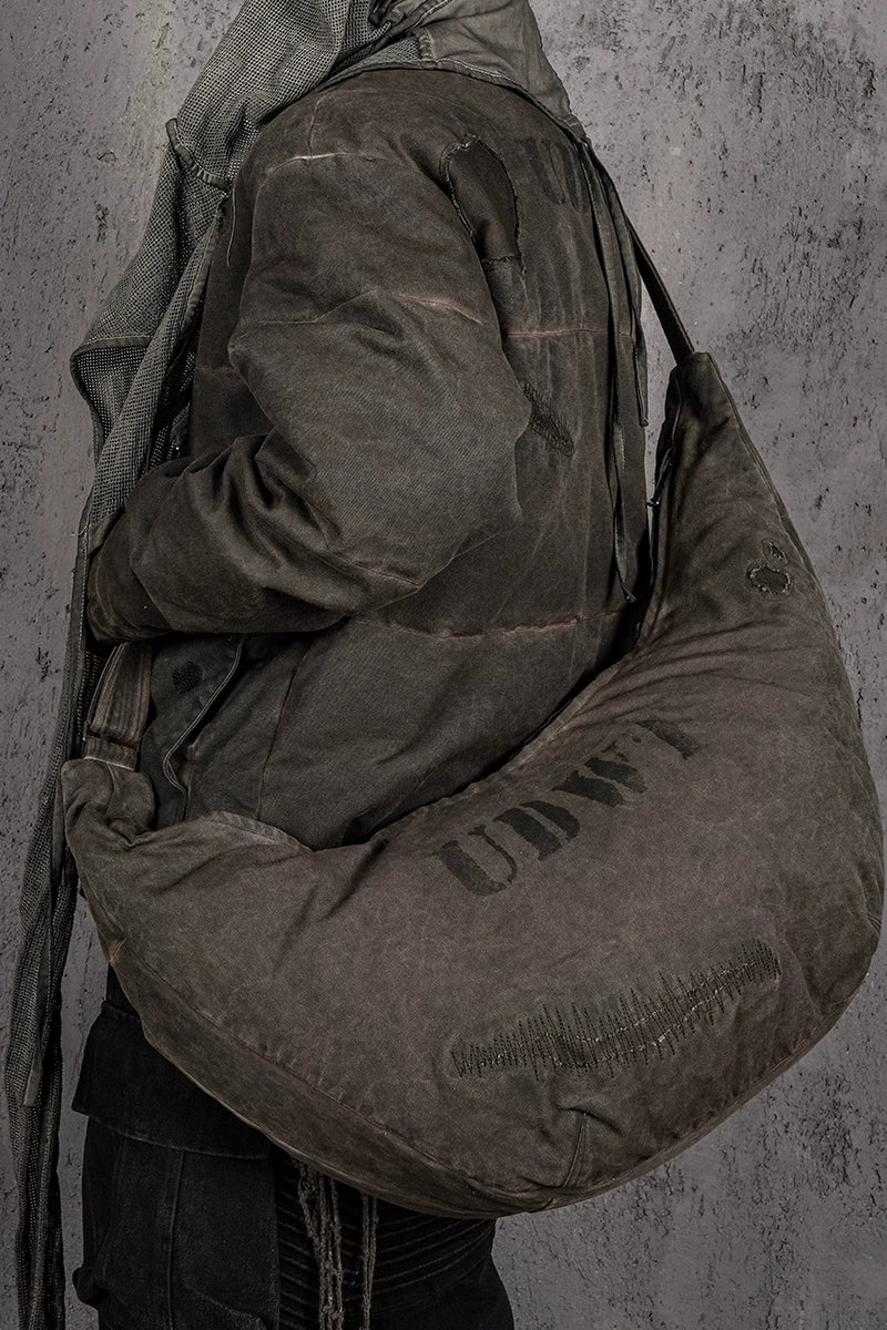 Vintage Distressed Canvas Backpack - Oversized Brown Travel Rucksack