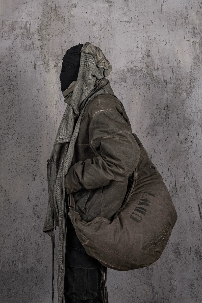 Vintage Distressed Canvas Backpack - Oversized Brown Travel Rucksack