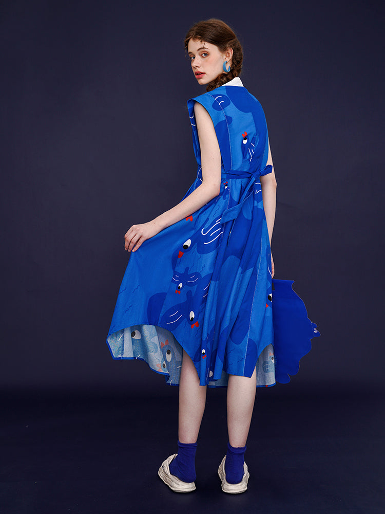 Whimsical Blue Bird Dress