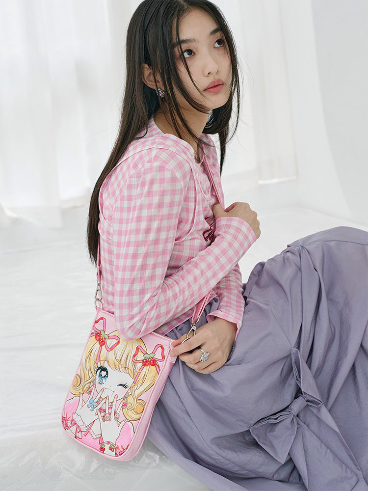 Pink Mini Anime Girl Phone Bag