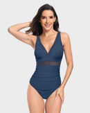 Sexy Mesh Tummy Control One Piece Swimsuit