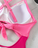 One-piece Hollow Back Strap Swimsuit