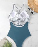 One-piece Hollow Back Strap Swimsuit