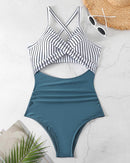 One-piece Hollow Back Strap Swimsuit