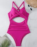 One-piece Hollow Back Strap Swimsuit