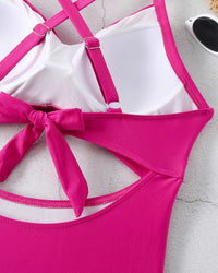 One-piece Hollow Back Strap Swimsuit