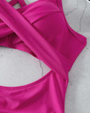 One-piece Hollow Back Strap Swimsuit