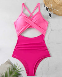 One-piece Hollow Back Strap Swimsuit