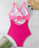 One-piece Hollow Back Strap Swimsuit