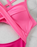 One-piece Hollow Back Strap Swimsuit
