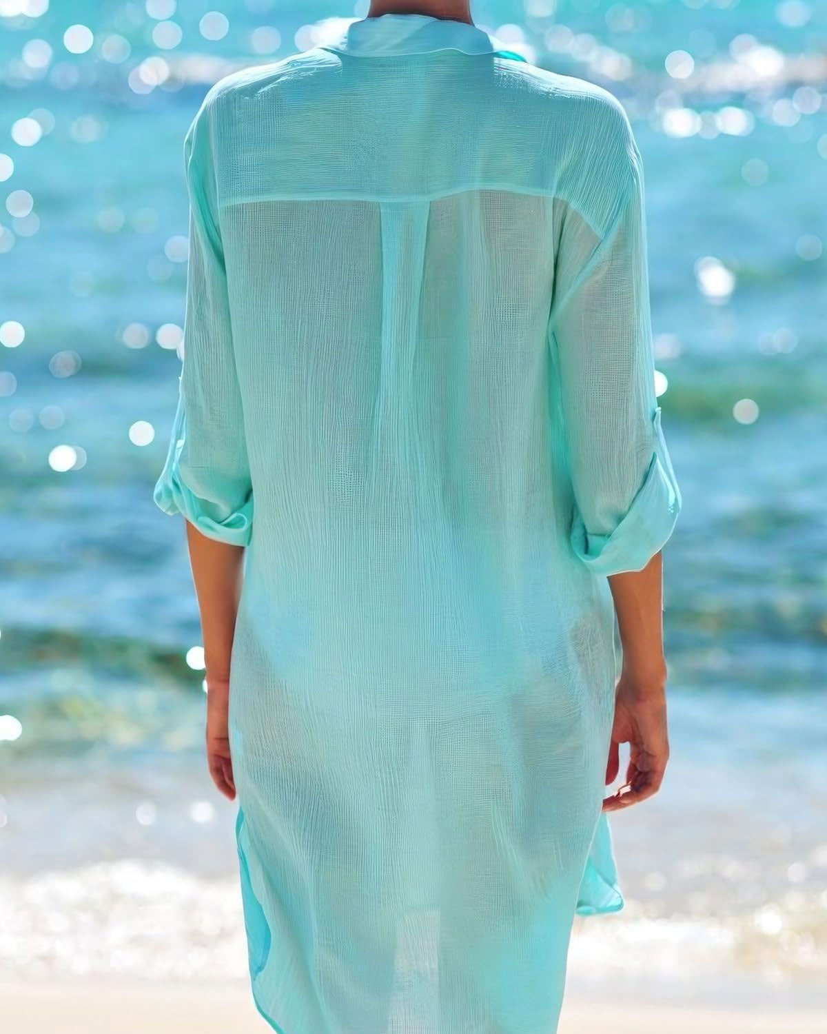LITACTIVE® V-Neck Beach Cover-Up Shirt