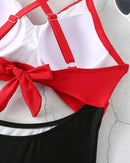One-piece Hollow Back Strap Swimsuit