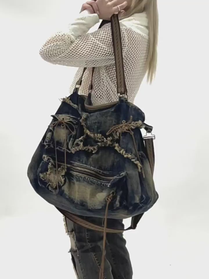 Rugged Denim Utility Tote