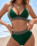 V Neck Chunky Strap Bikini Set