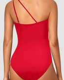 One Shoulder Tummy Control Patterned Back One Piece Swimsuit