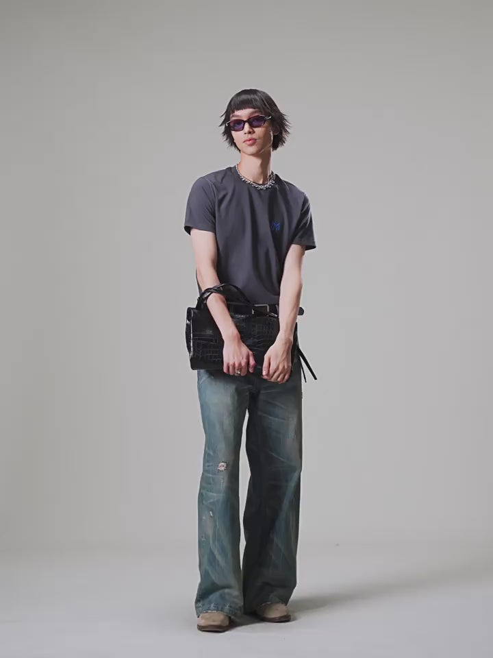 Nevada Cowboy Inspired Spider Web Wash Denim