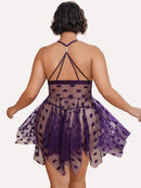 Plus Size Lace Front Slit Nightdress