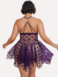 Plus Size Lace Front Slit Nightdress
