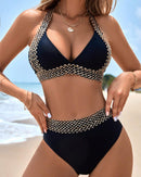 V Neck Chunky Strap Bikini Set