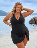 Womens Plus Size Tummy Control Swimdress