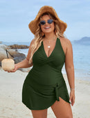 Womens Plus Size Tummy Control Swimdress