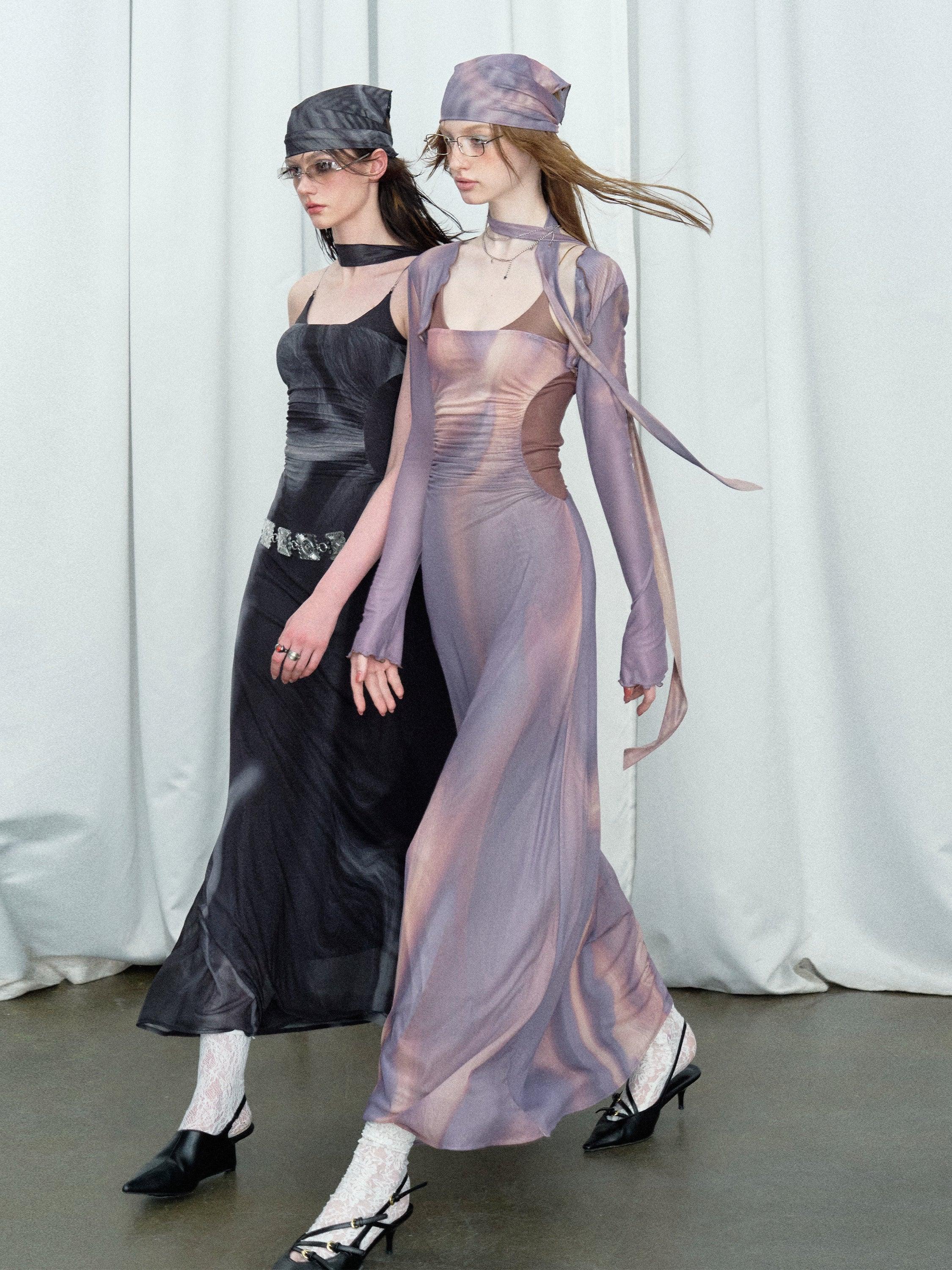 Of Akiva Elegant Satin Maxi Dress