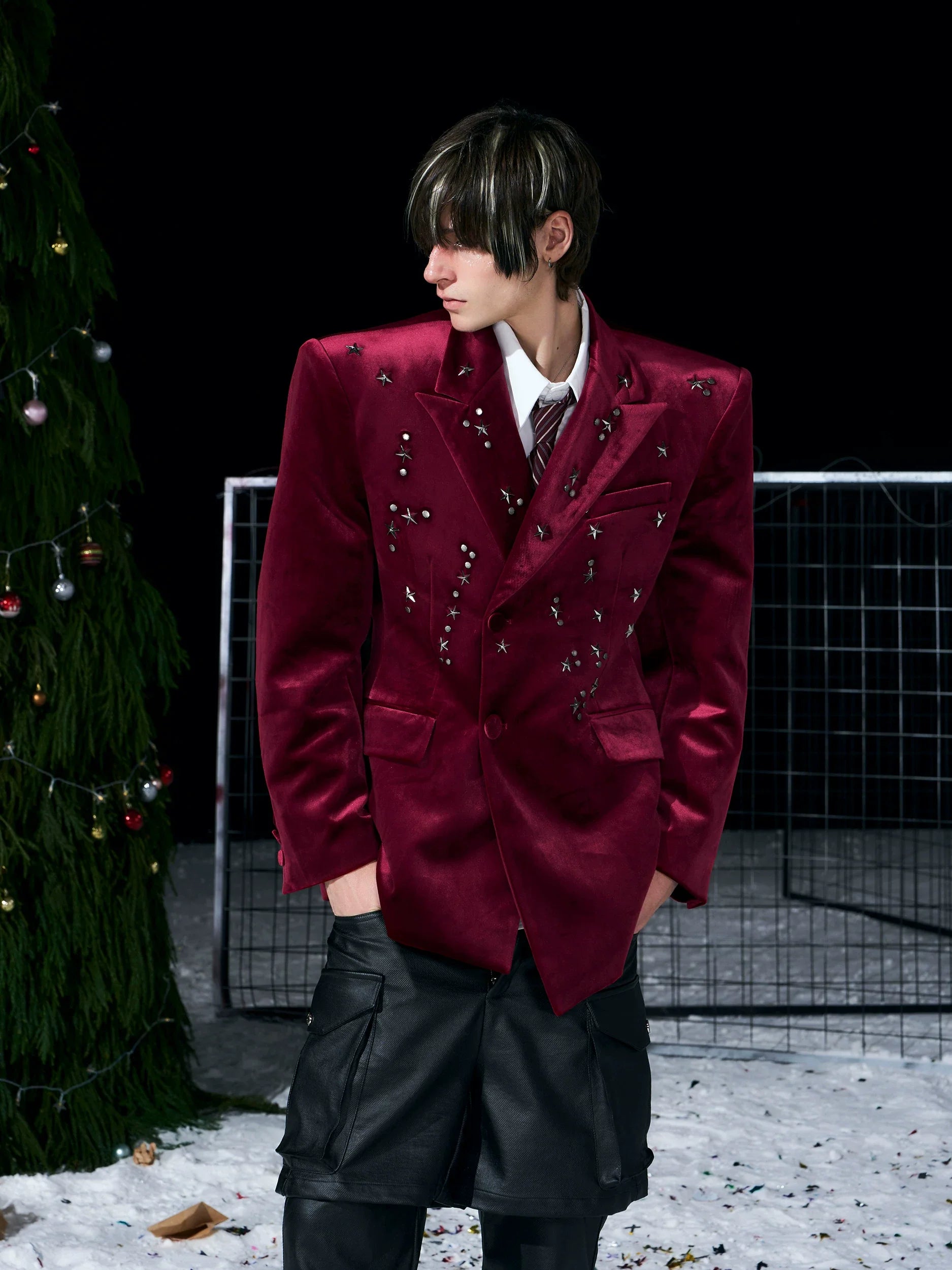 Starfall Embellished Velvet Blazer