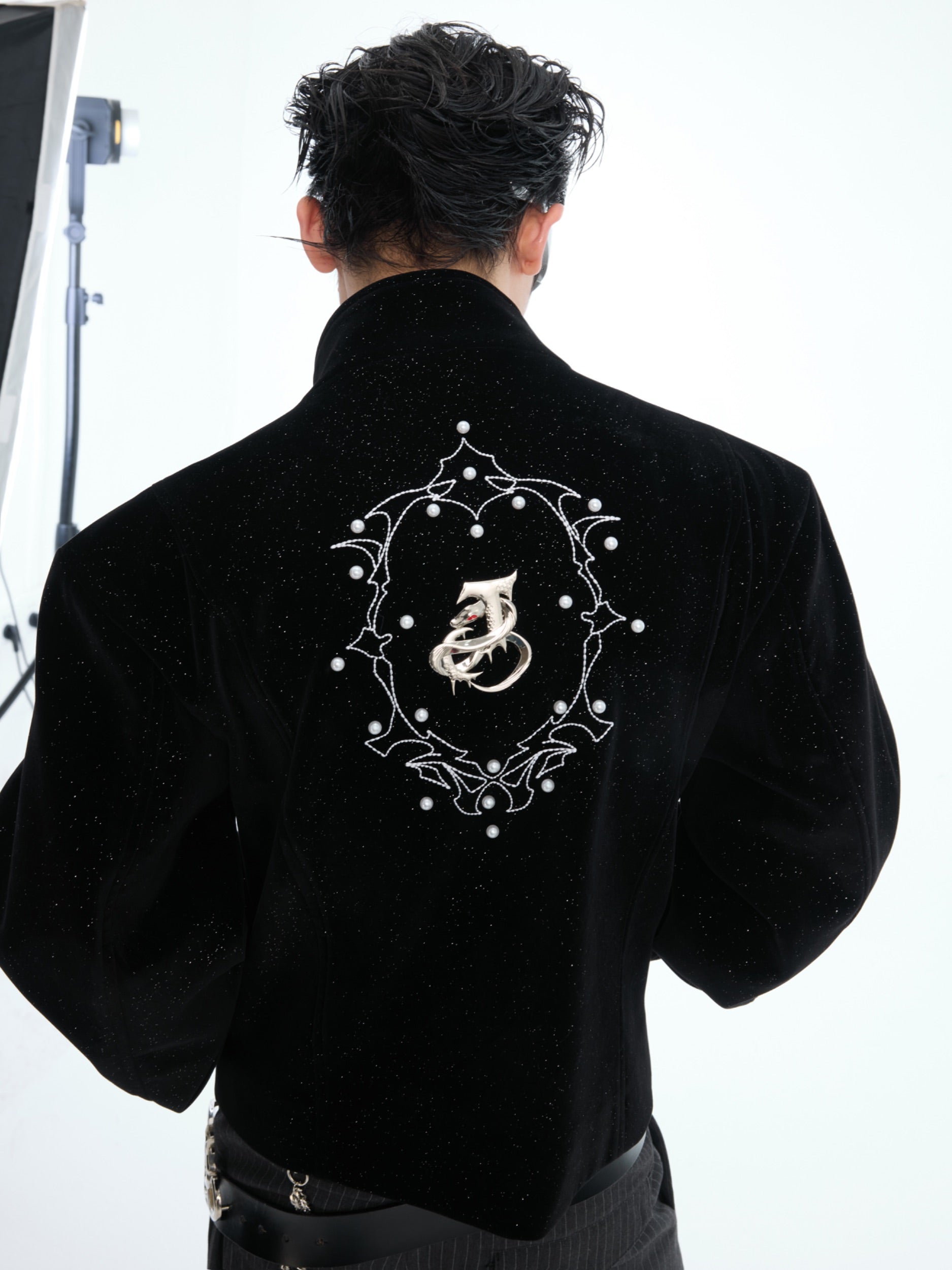 Royal Velvet Chain Military Jacket