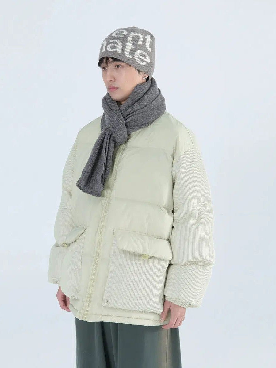 Puffer Jacket With Textured Lining